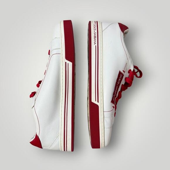 Dolce & Gabbana Men’s Sneakers White Red Size 8 (Made in Italy) - Picture 2 of 10